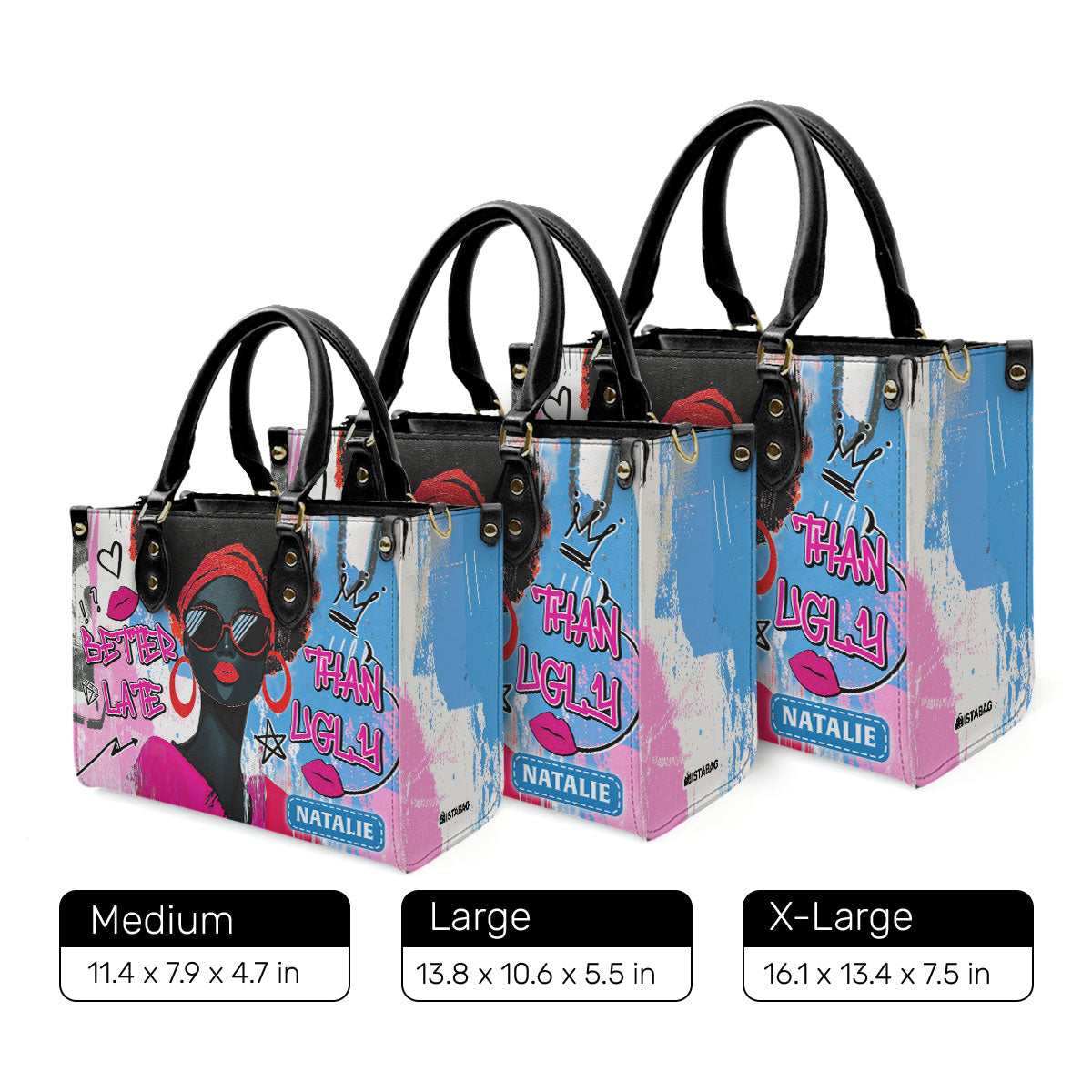 Better Late Than Ugly - Personalized Leather Handbag SBLHBLN2395L