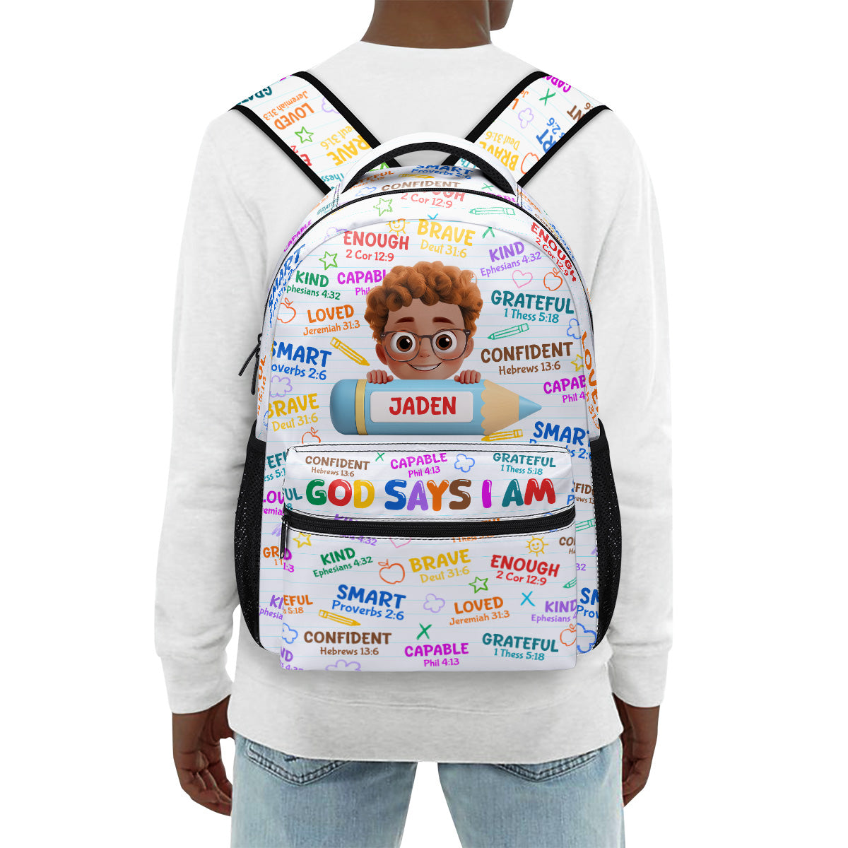 God Says I Am - Personalized Backpack