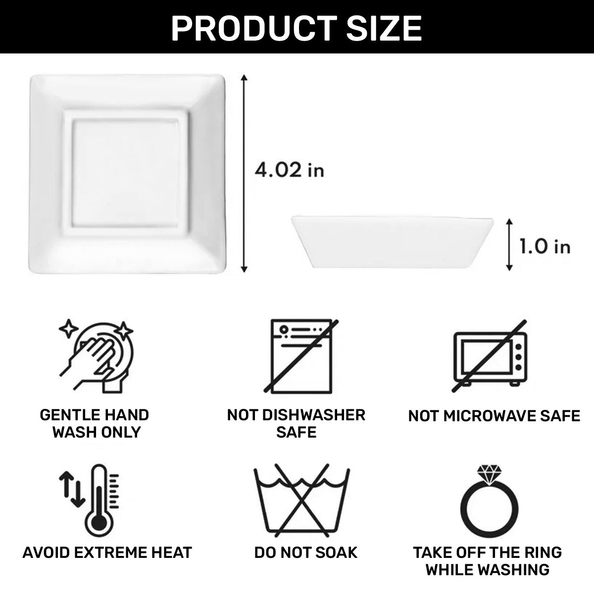 She Believed She Could So She Did - Personalized Ceramic Ring Dish Square