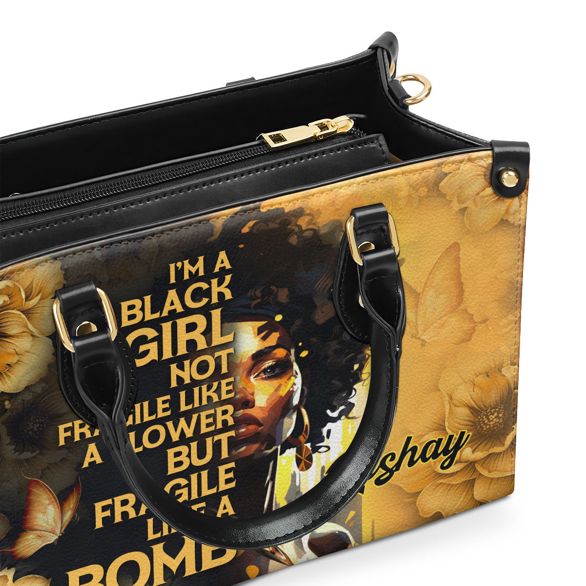 Fragile Like A Bomb - Personalized Leather Hand Bag STB84