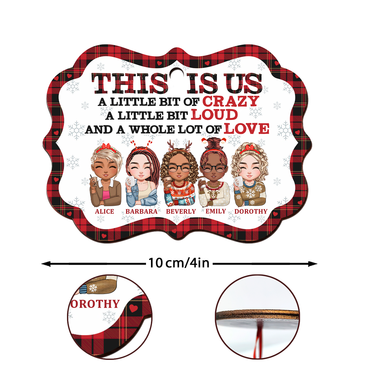 This Is Us Medallion - Personalized Custom Shape Wood Ornament Cutout & Print 2 Sides