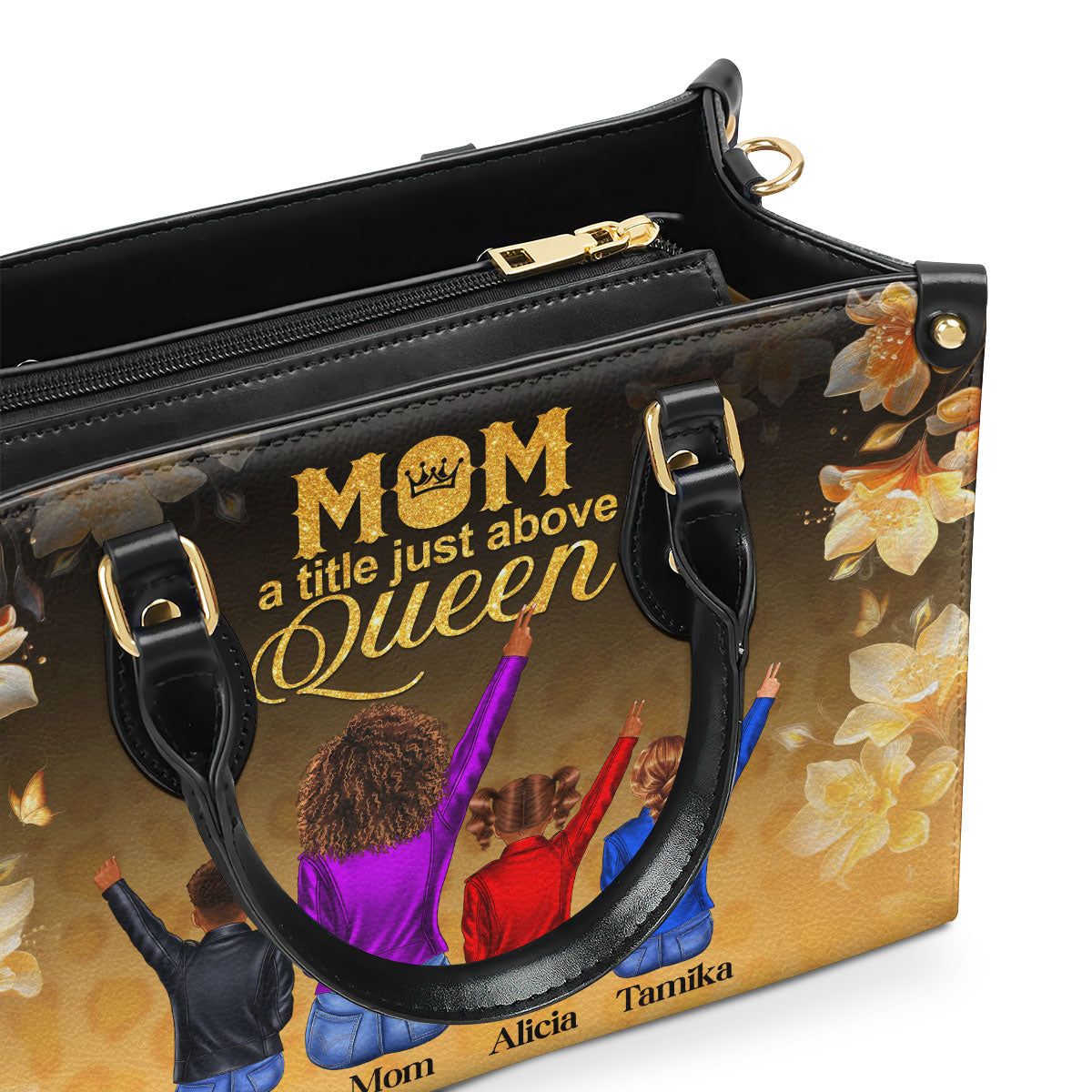Mom A Title Just Above Queen - Personalized Leather Handbag STB209