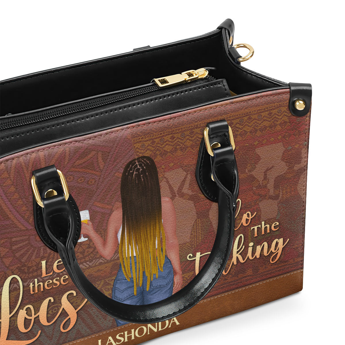 Let These Locs Do The Talking - Personalized Leather Handbag STB44
