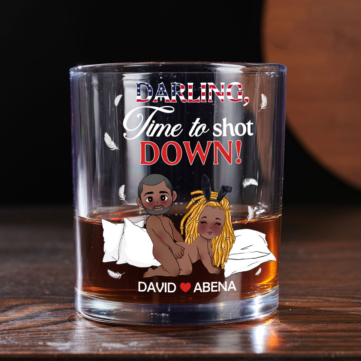 Time To Shot Down - Personalized Round Whiskey Glass