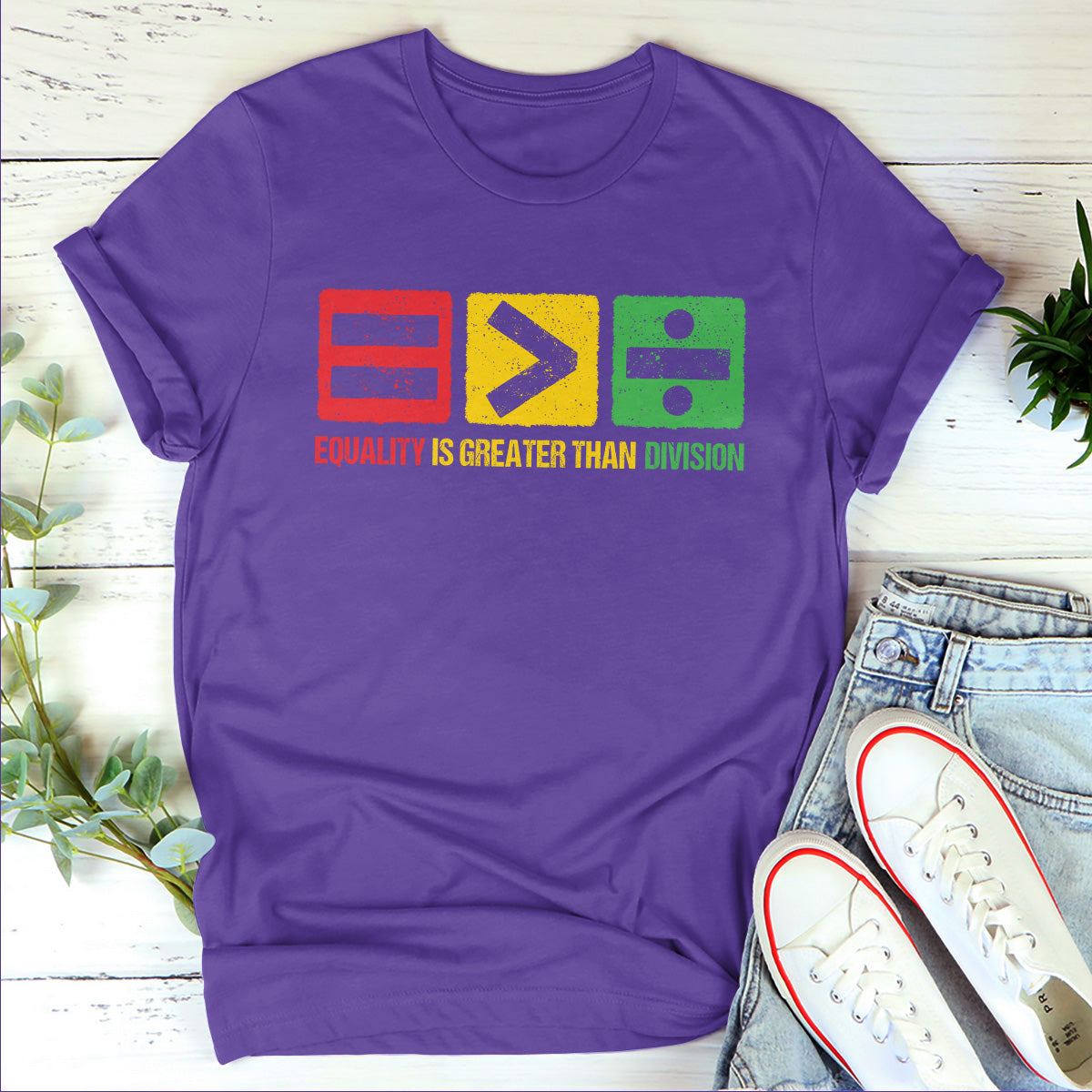 Equality is Greater Than Division - Personalized Unisex T-shirt