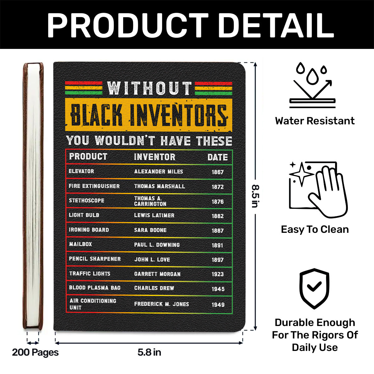 Without Black Inventors You Wouldn't Have These - Leather Cover Notebook