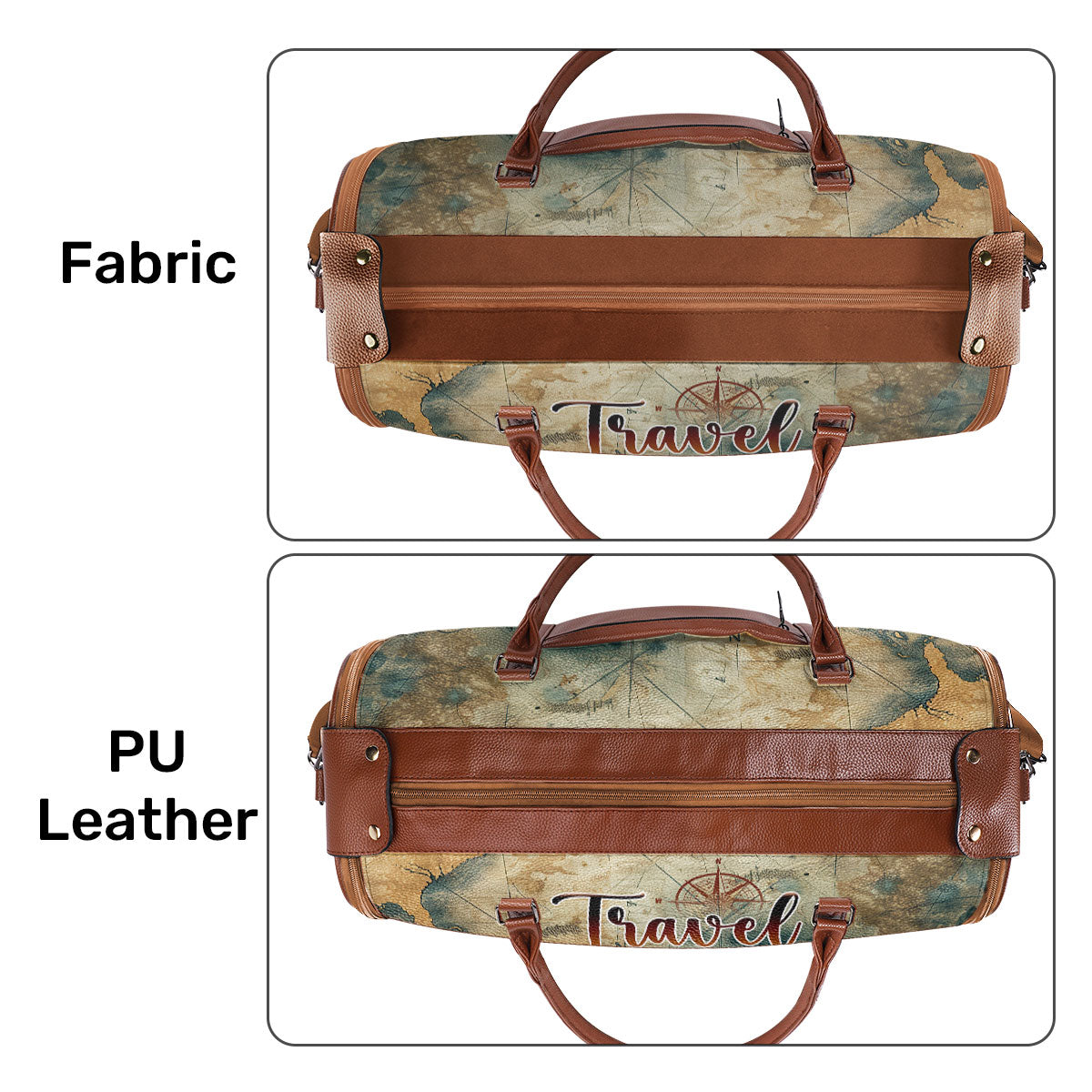 Travel Far Enough You Met Yourself - Personalized Leather Duffle Bag SBDBHA35