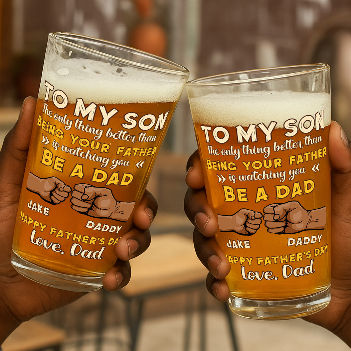 The Only Thing Better Than Being Your Father - Personalized Beer Glass