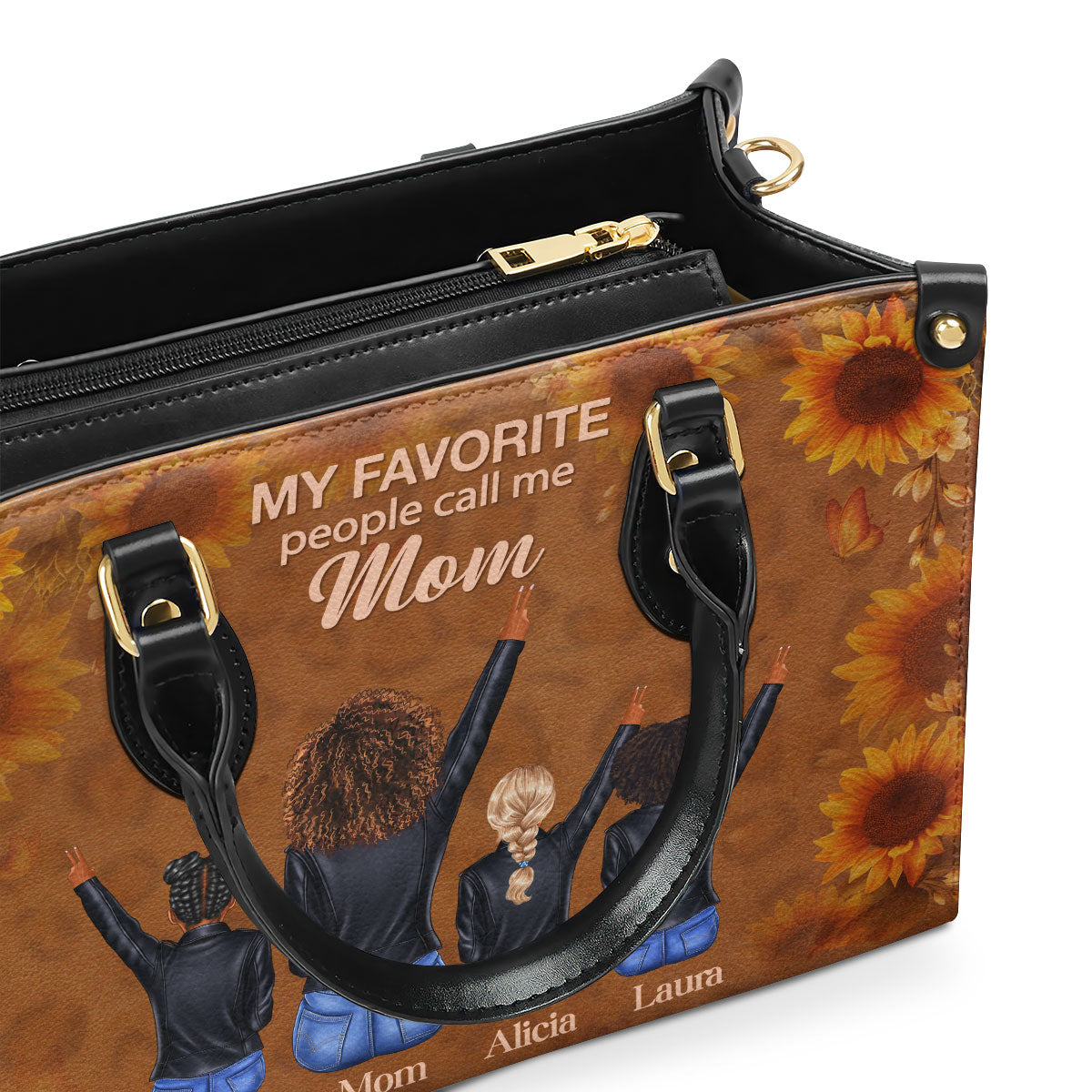 My Favorite Person Calls Me Mom - Personalized Leather Handbag STB212