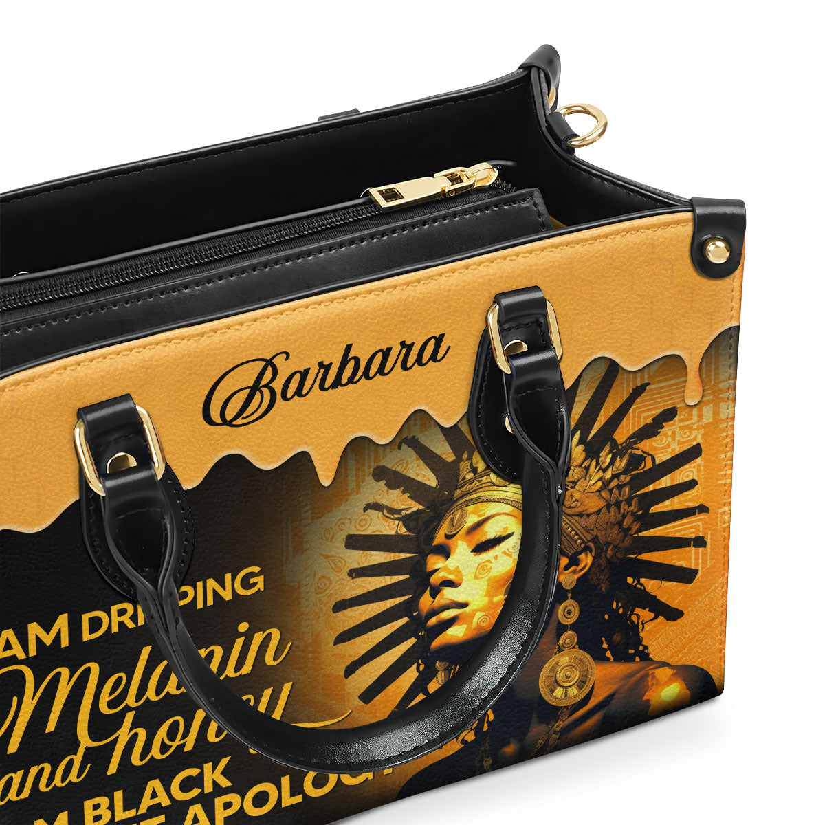 Melanin and Honey - Personalized Leather Hand Bag STB104