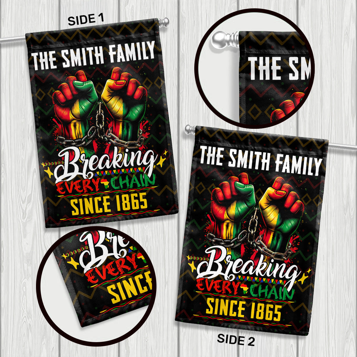 Breaking Every Chain Since 1865 - Personalized Garden Flag