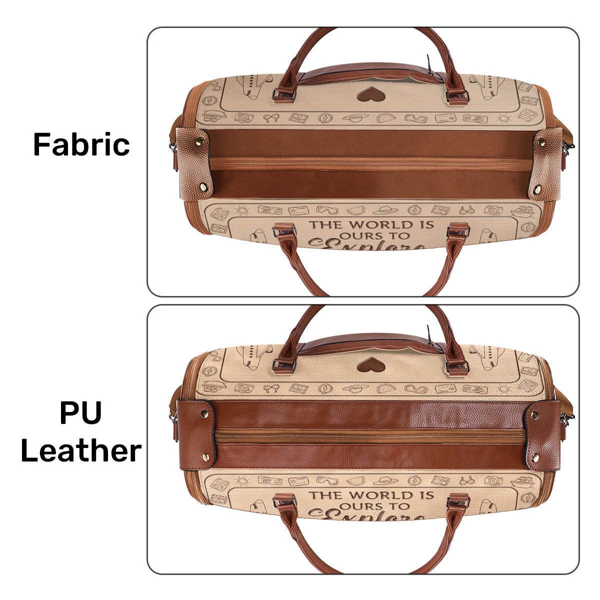 The World Is Ours To Explore - Personalized Leather Duffle Bag SBDBHA39