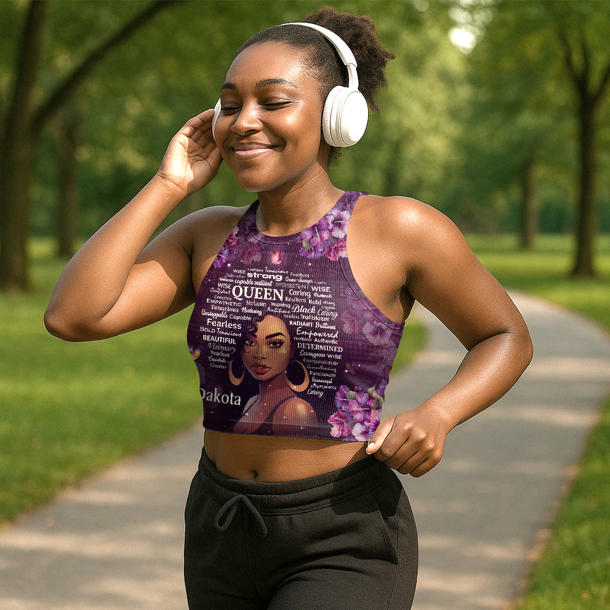 Black Queen - Personalized Crop Tank Top