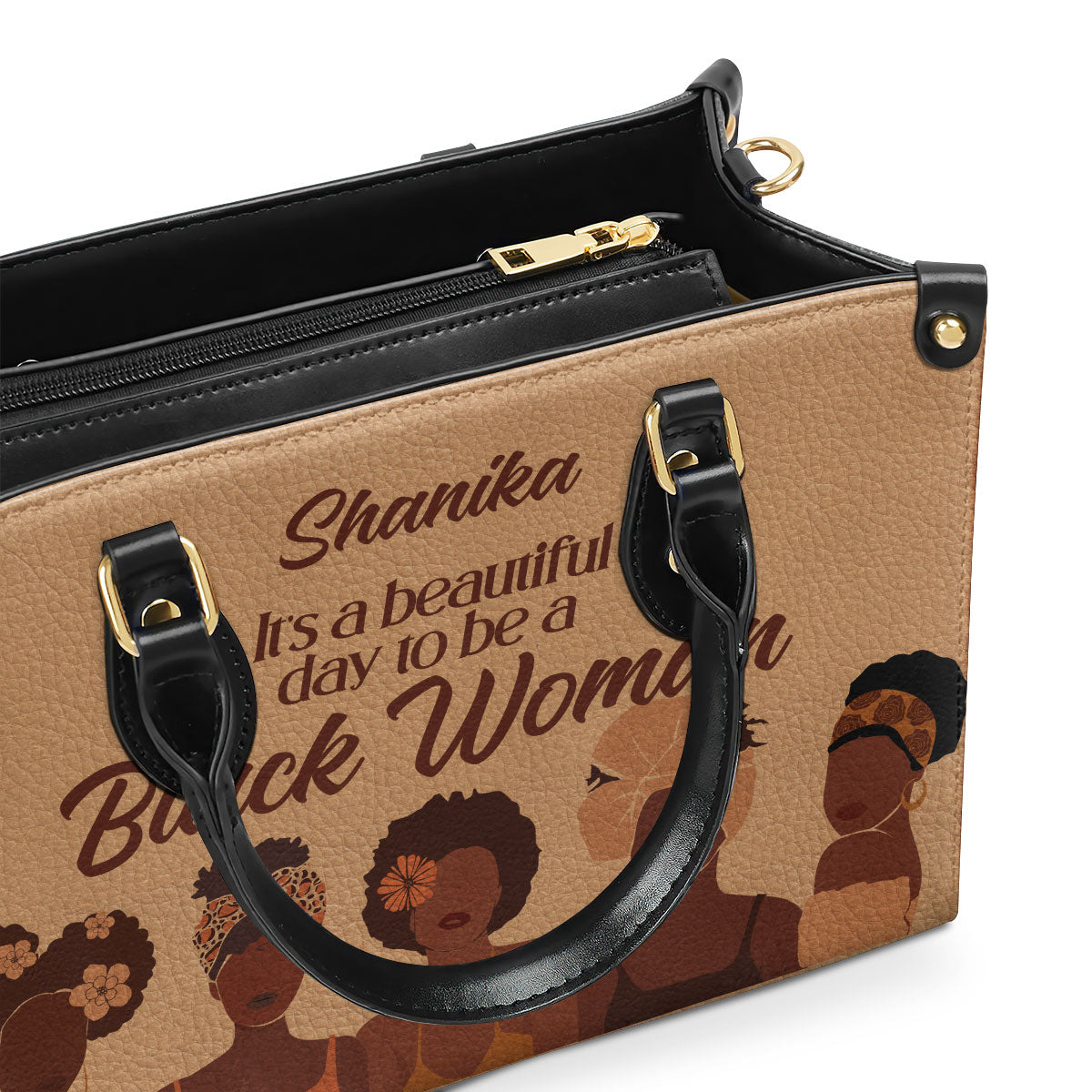 It Is A Beautiful Day To Be A Black Woman - Personalized Leather Handbag STB95
