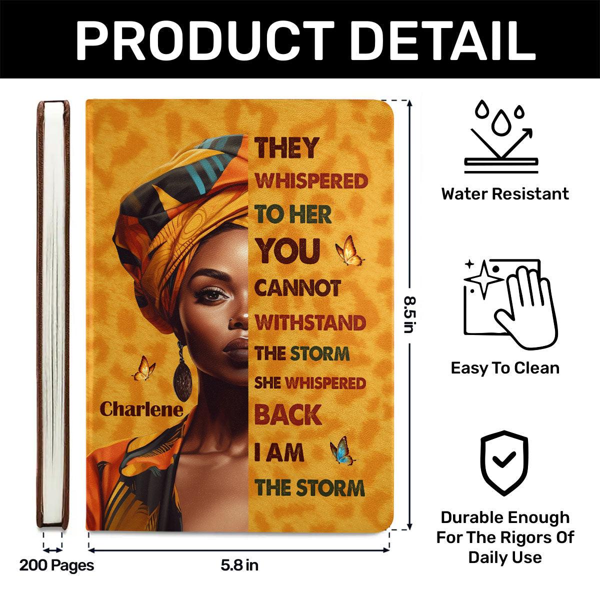 I Am The Storm - Personalized Leather Cover Notebook