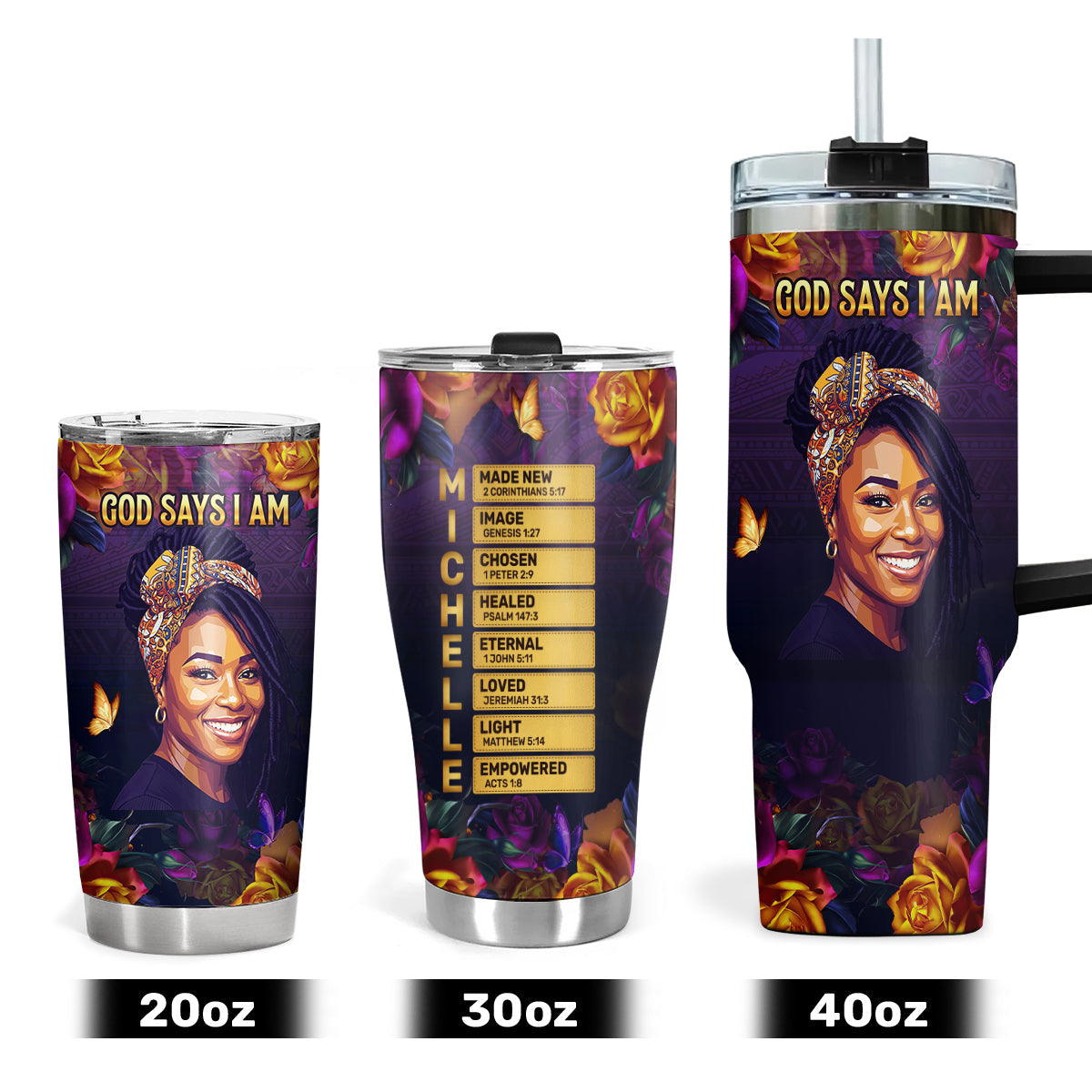 God Says I Am - Personalized Stainless Steel Tumbler