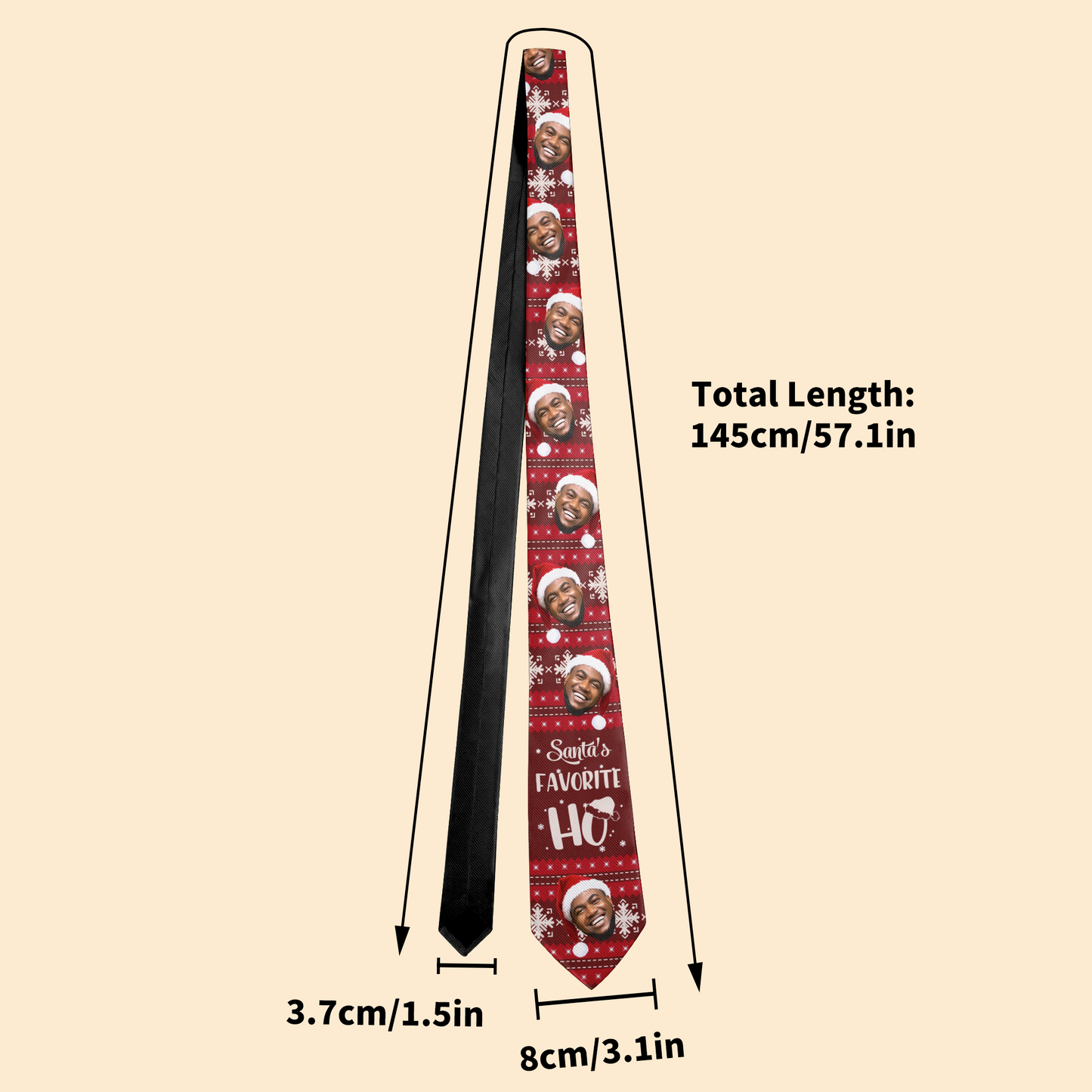 Santa Favorite  - Personalized Unisex Bandana Necktie SBUBNLM2313D