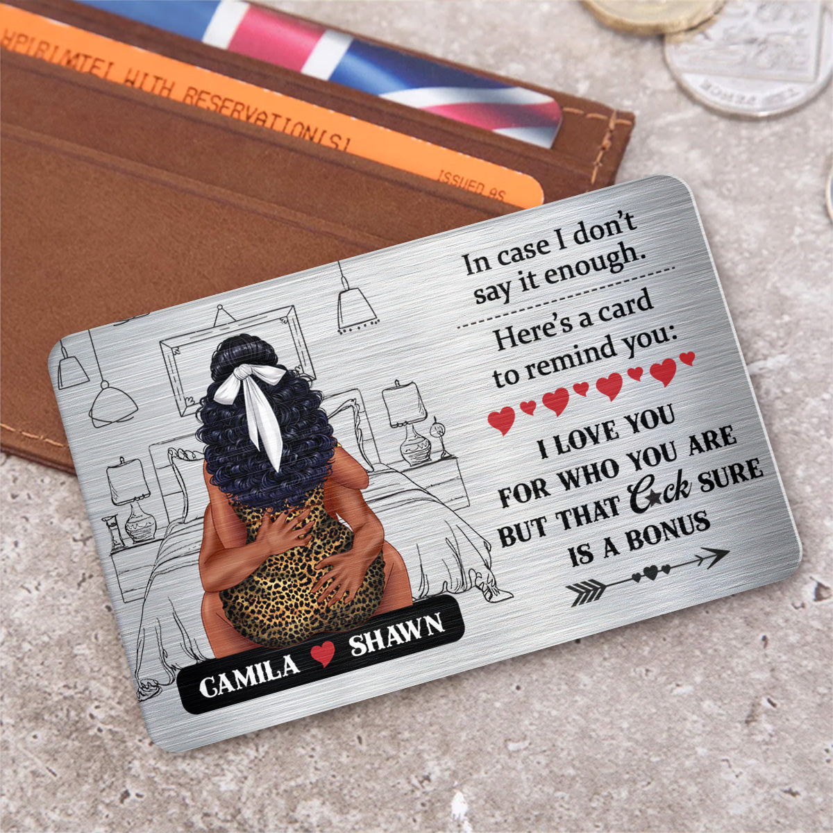 I Love You For Who You Are - Personalized Aluminum Wallet Card