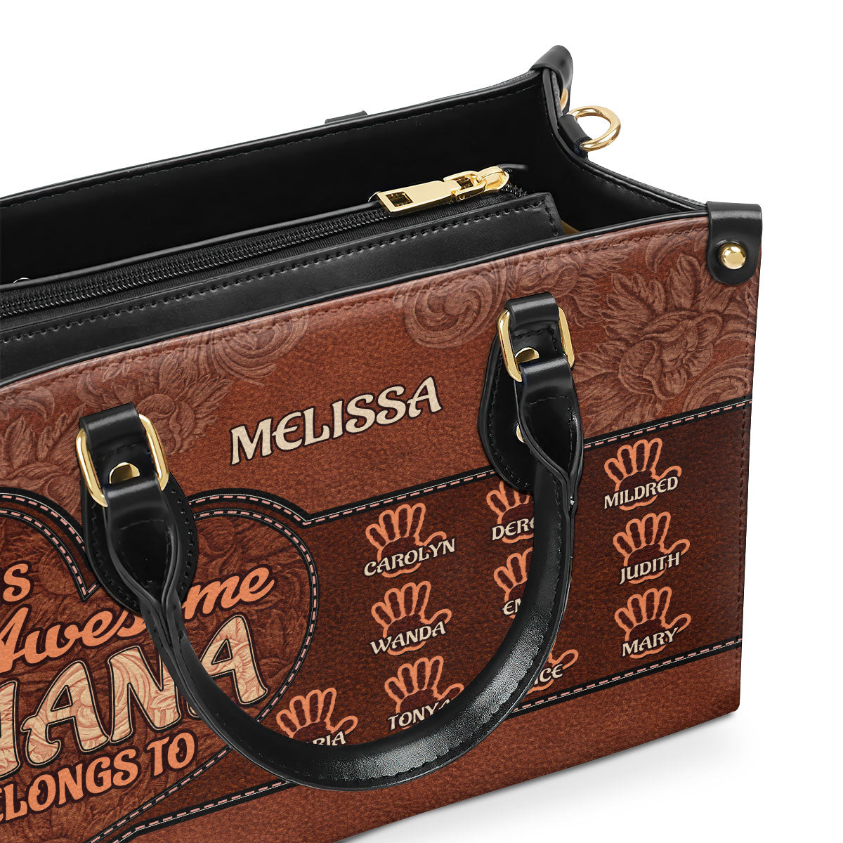 This Awesome Nana Belongs To - Personalized Leather Handbag MB100
