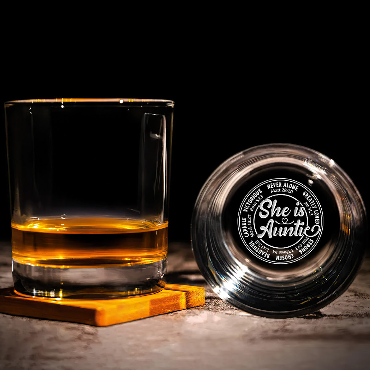 She Is Mom - Personalized Engraved Whiskey Glass