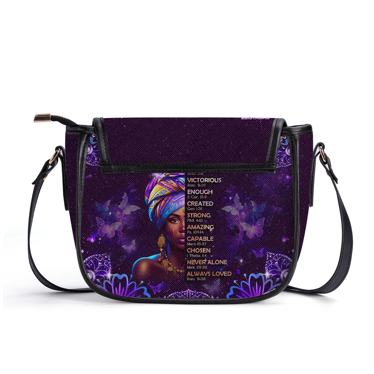 God Says You Are- Personalized Leather Saddle Cross Body Bag MB32
