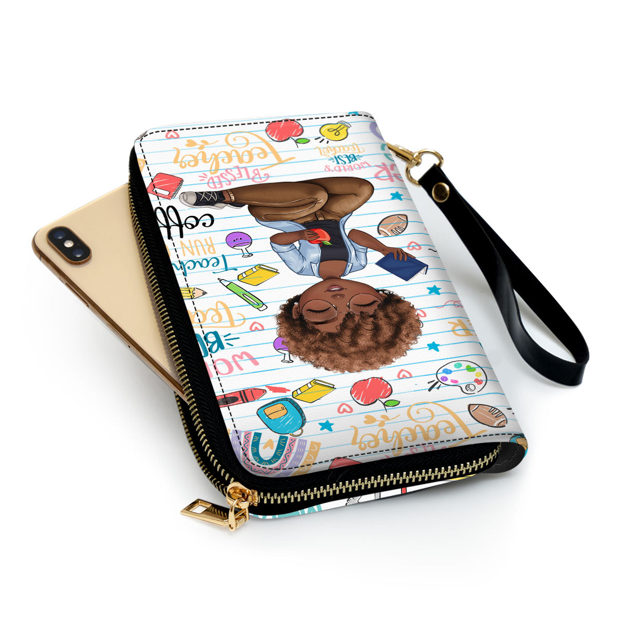 Teacher - Personalized Leather Clutch Purse SBCPLM1394L