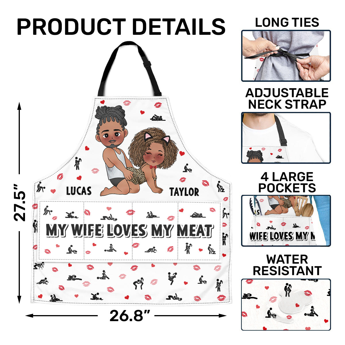 My Wife Loves My Meat - Personalized Apron With Packet