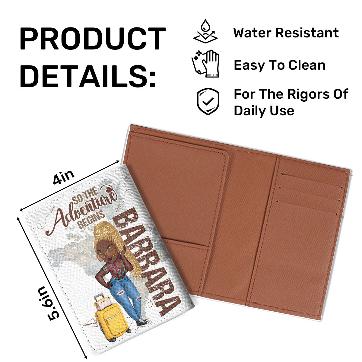 So The Adventure Begins - Personalized Passport Cover