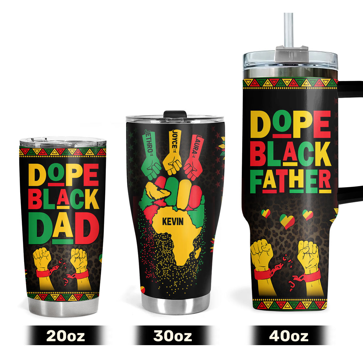 Dope Black Dad - Personalized Stainless Steel Tumbler
