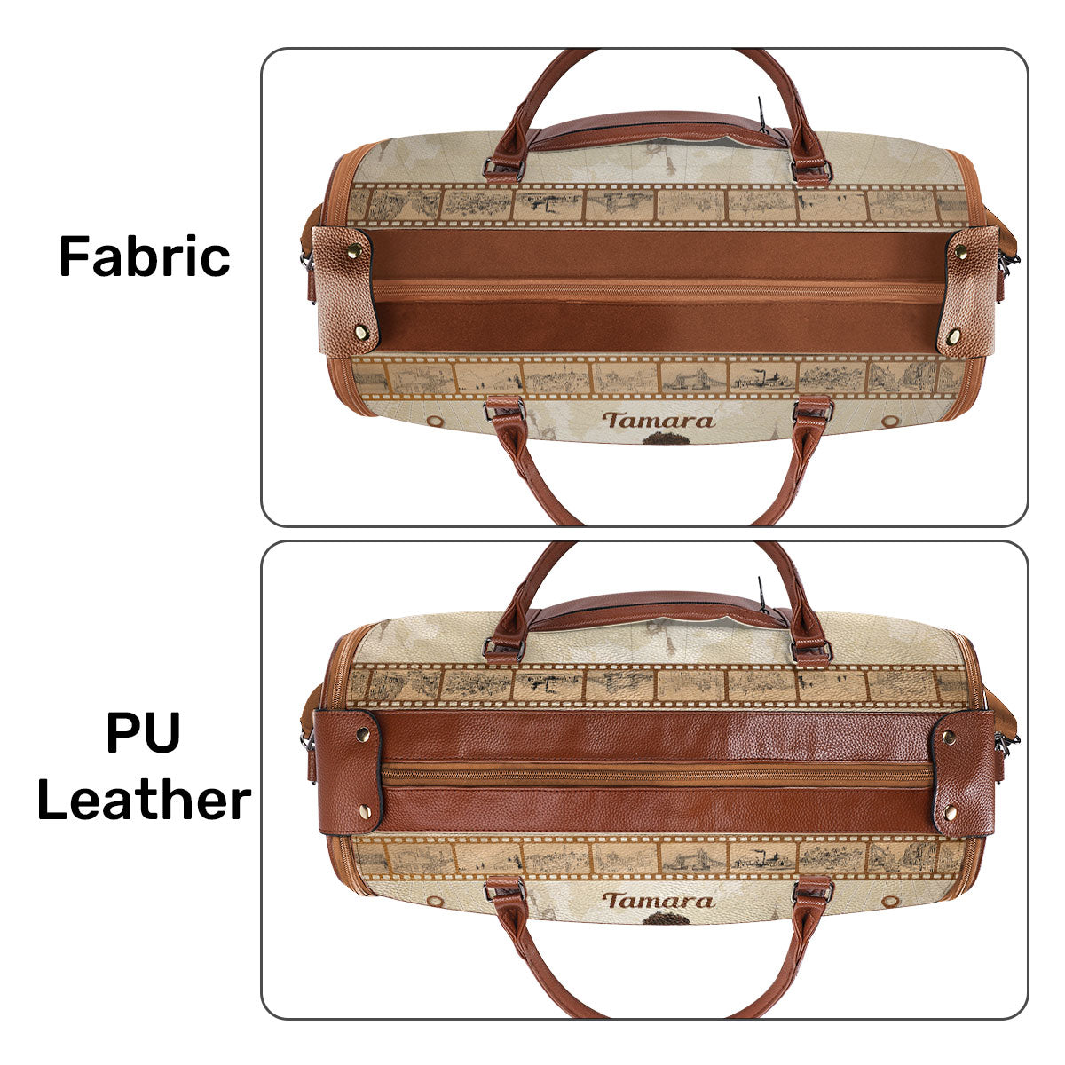 Catch Flights Not Feelings - Personalized Leather Duffle Bag SBDBHA33