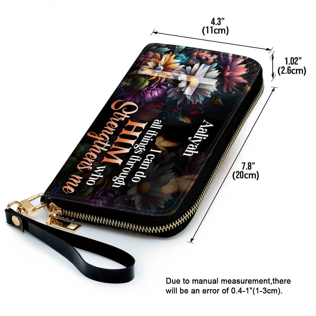 I Can Do All Things Through Him - Personalized Leather Clutch Purse STB29