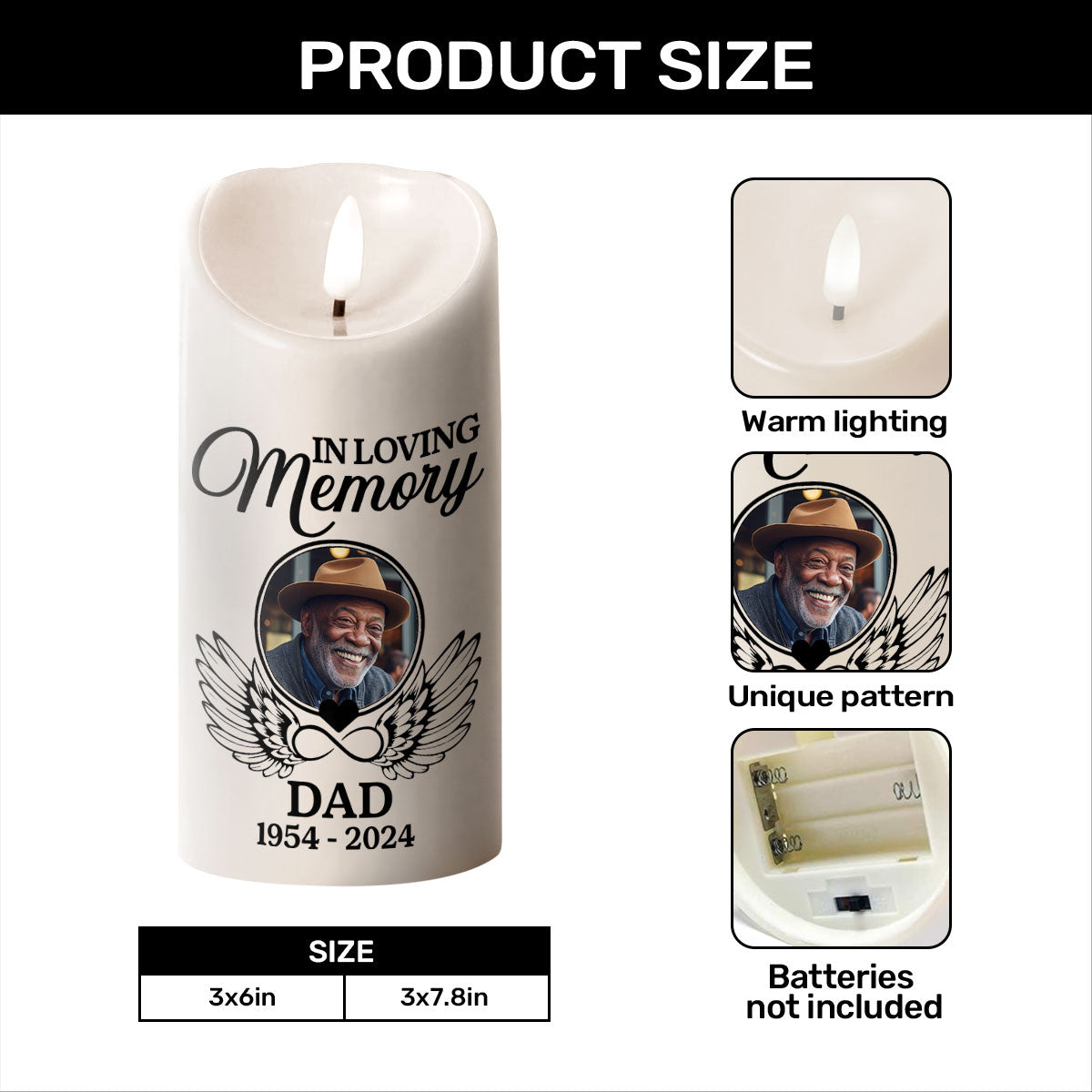 Your Light Will Always Shine In My Heart - Personalized Flameless LED Candle