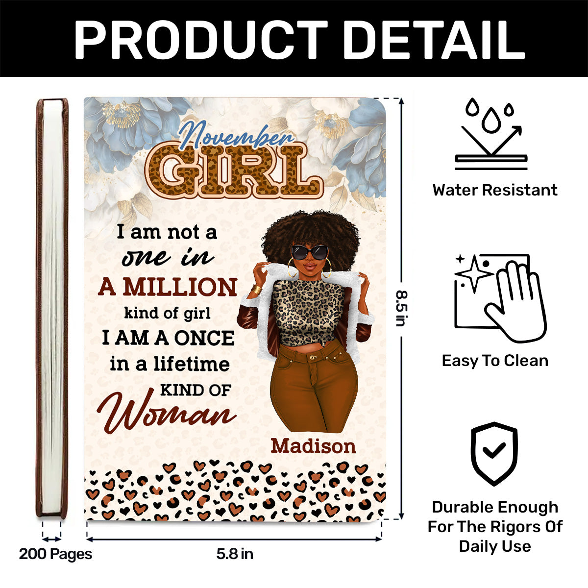 I Am A Once In A Lifetime Kind Of Woman - Personalized Leather Cover Notebook