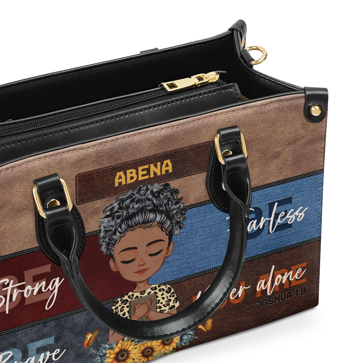 Be Strong Be Brave Be Fearless - Personalized Leather Handbag SBLHBLM1135L