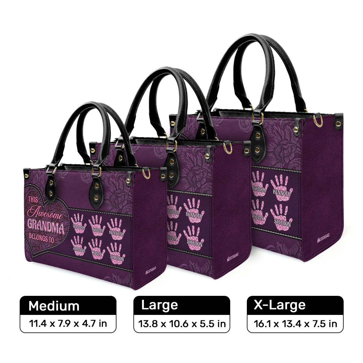This Awesome Grandma Belongs To - Personalized Leather Handbag