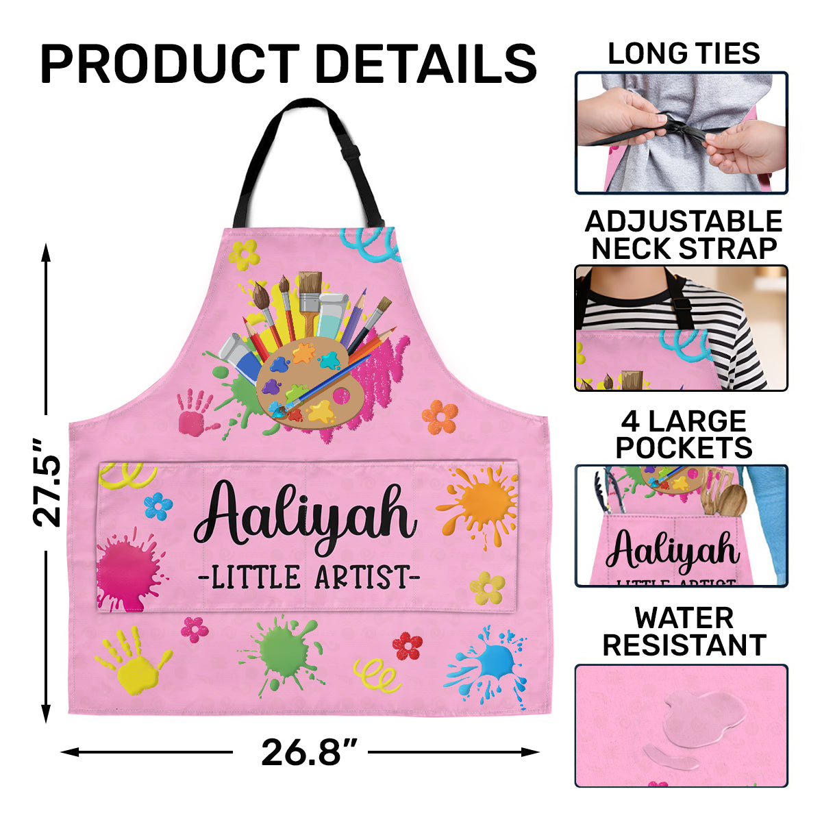 Little Artist - Personalized Kid Apron With Pocket