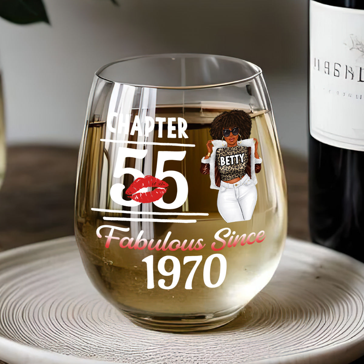 Fabulous Queen - Personalized Stemless Wine Glass