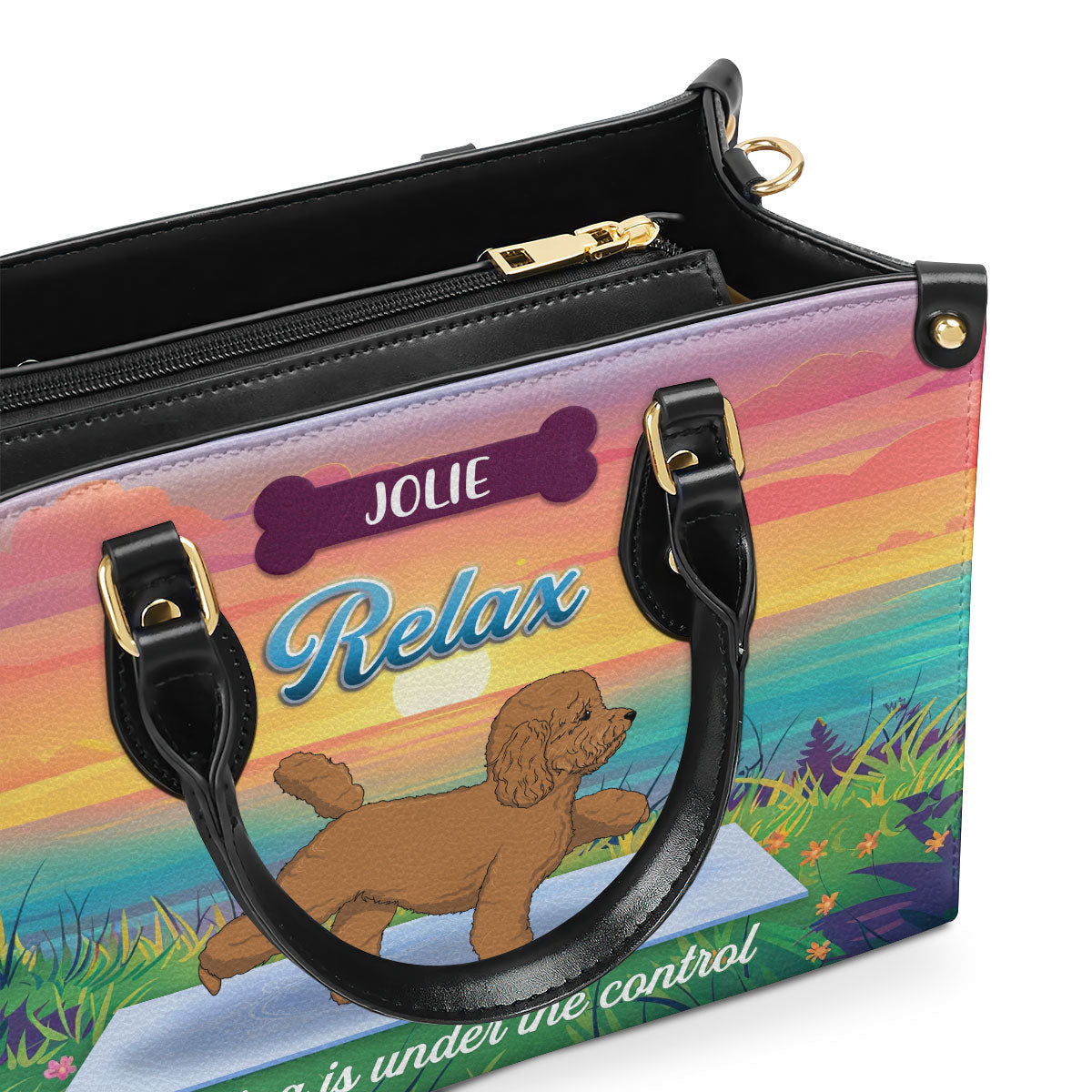 Relax Nothing Is Under Control - Personalized Leather Hand Bag SBLHBHA27