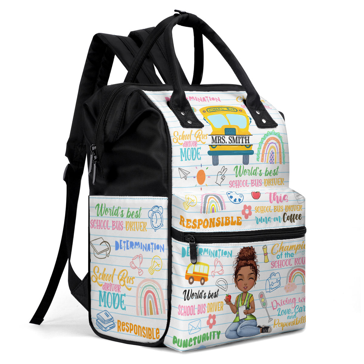 School Bus Driver - Personalized Duckbilled Backpack SBDBPLHA1564L