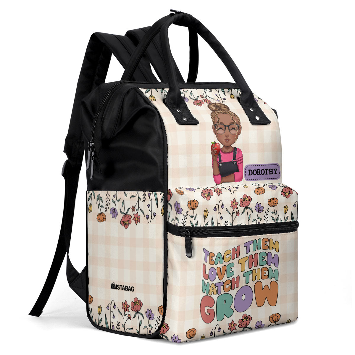 Teach Them Love Them Watch Them Grow - Personalized Duckbilled Backpack SBDBPLN1687D