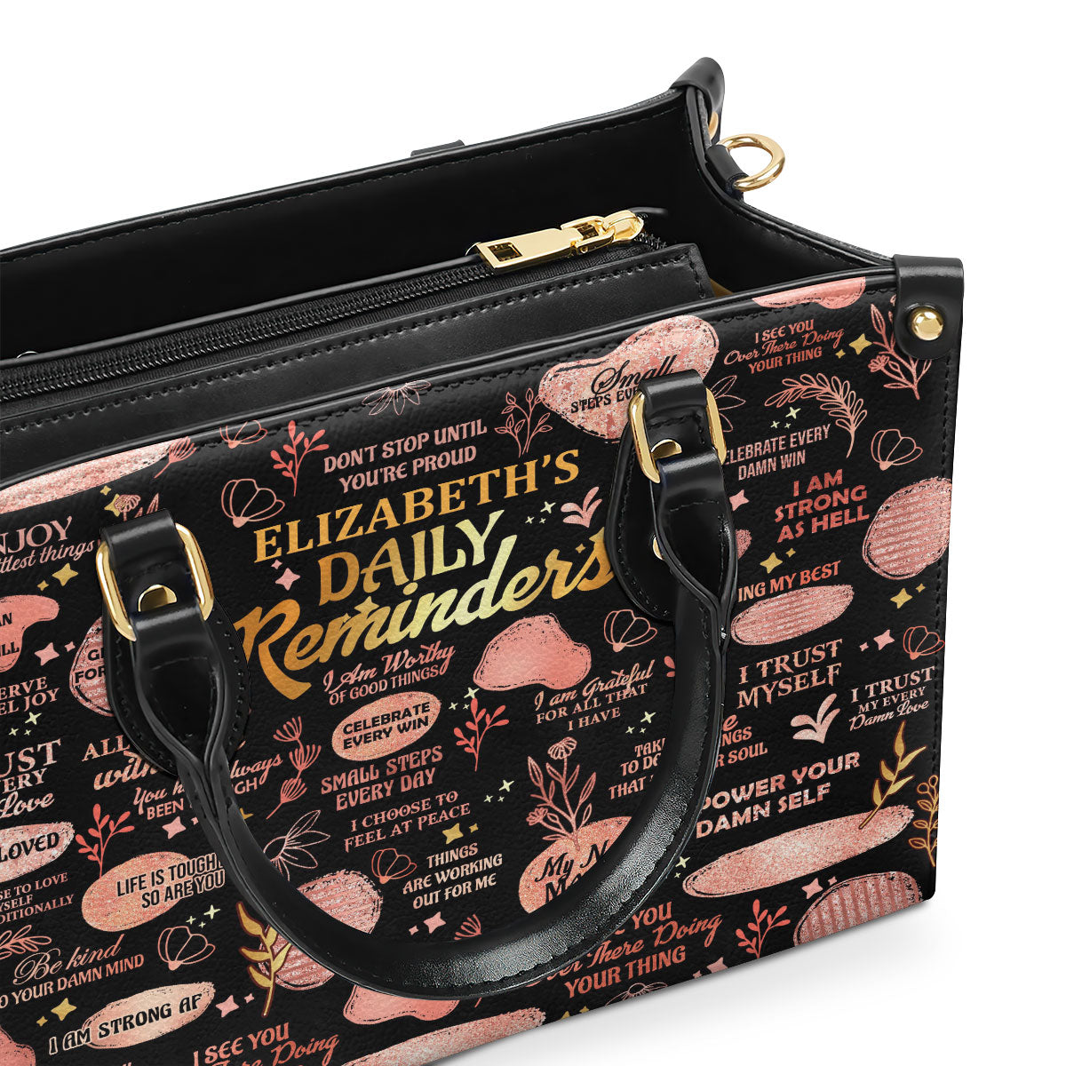 Daily Reminders - Personalized Leather Handbag MB101