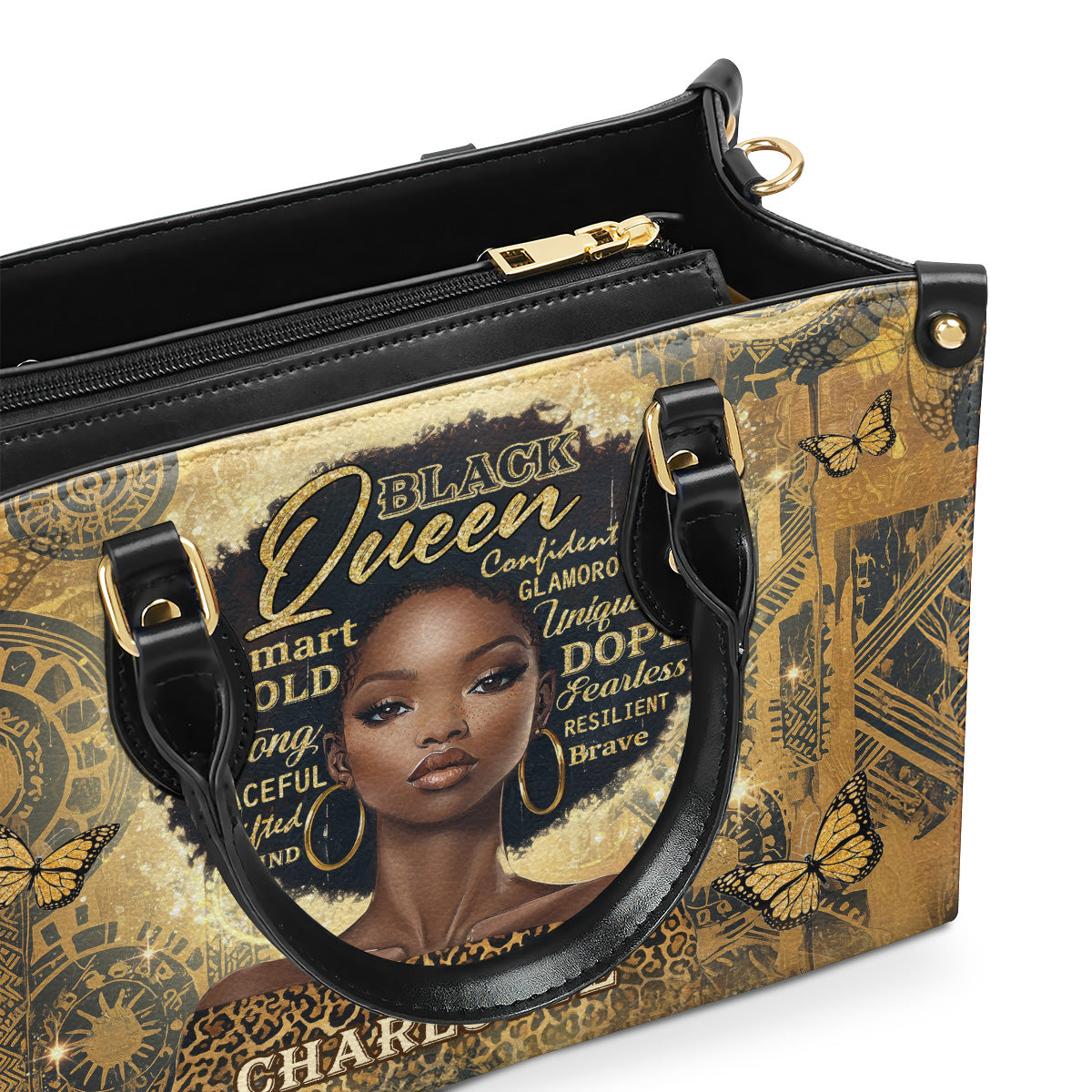 Africa Sunflower - Personalized Leather Handbag
