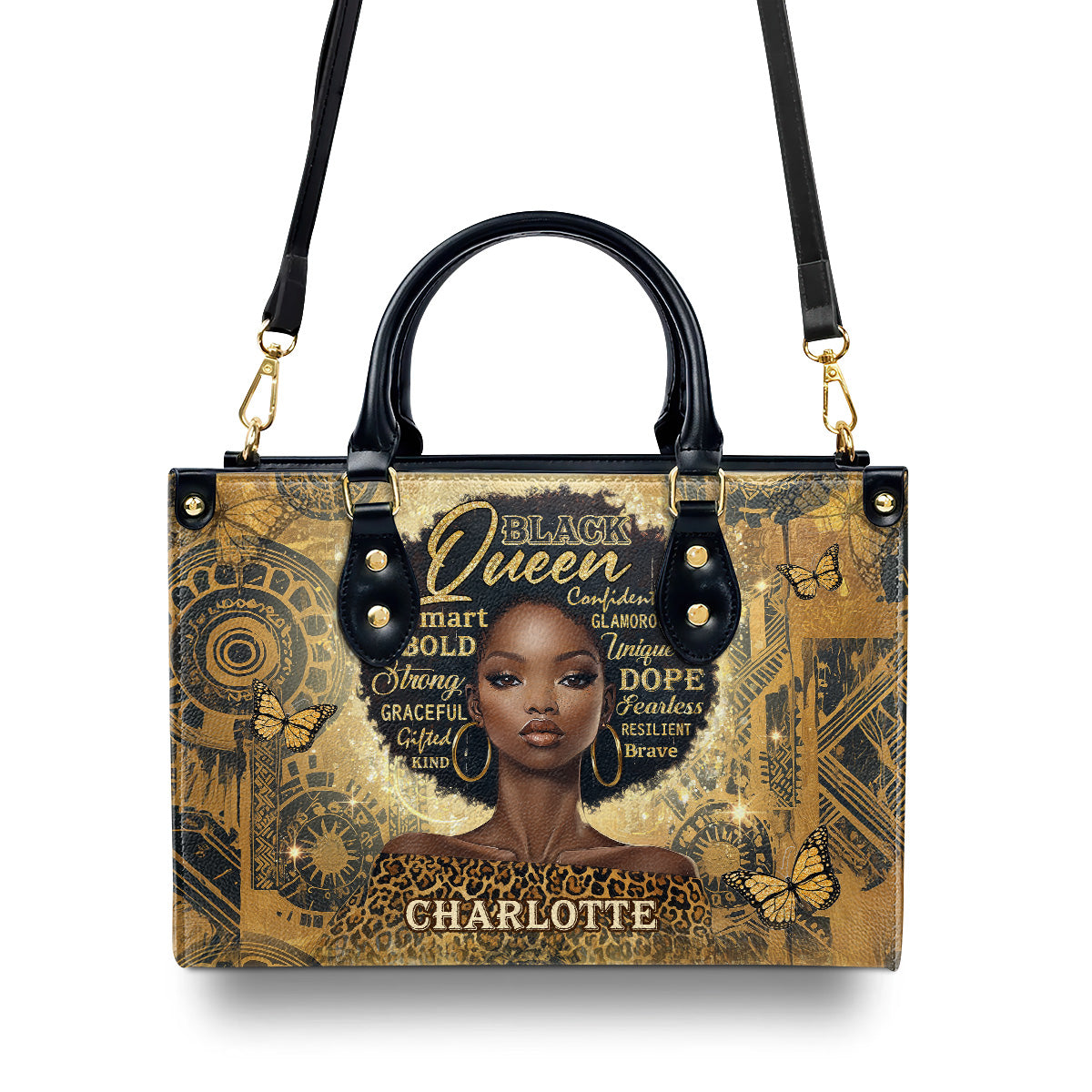 Africa Sunflower - Personalized Leather Handbag