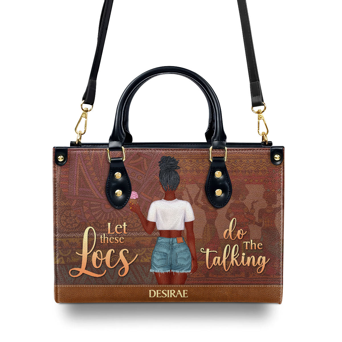 Let These Locs Do The Talking - Personalized Leather Handbag STB44