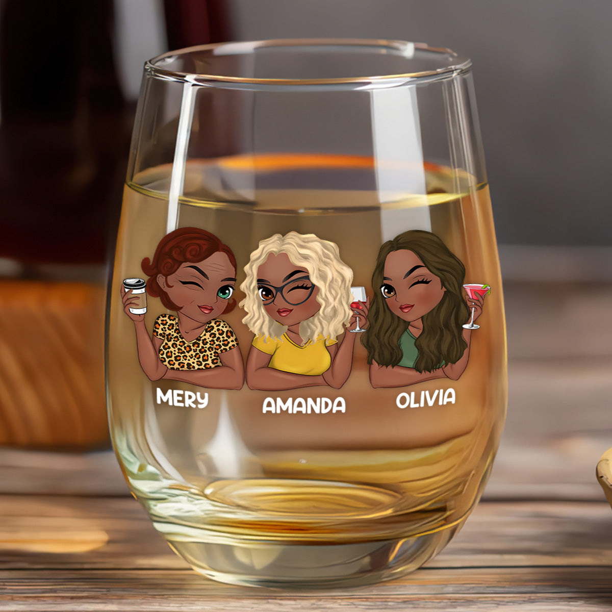 Like Mother Like Daughter Oh Crap - Personalized Stemless Wine Glass