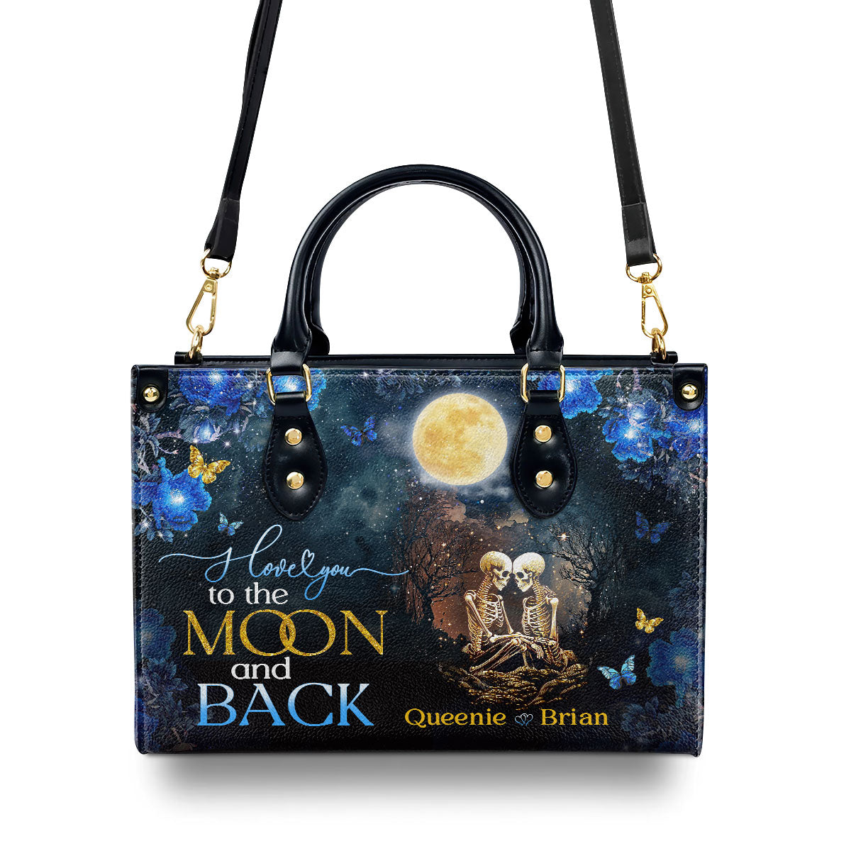 I Love You To The Moon And Back - Personalized Leather Handbag MB72