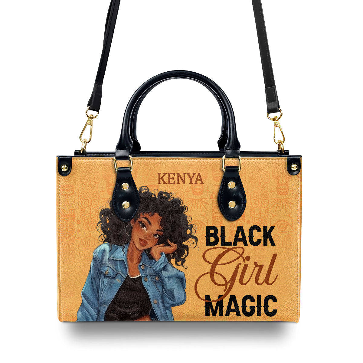 Black Girl Magic - Personalized Leather Handbag SBS01