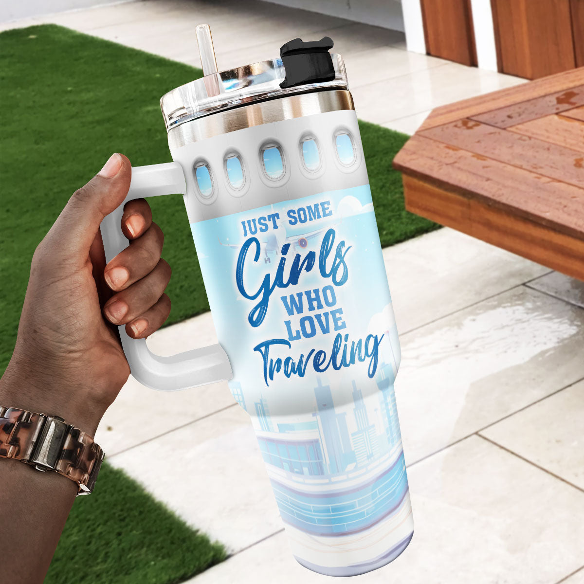 Just A Girl Who Loves Traveling - Personalized Stainless Steel Tumbler