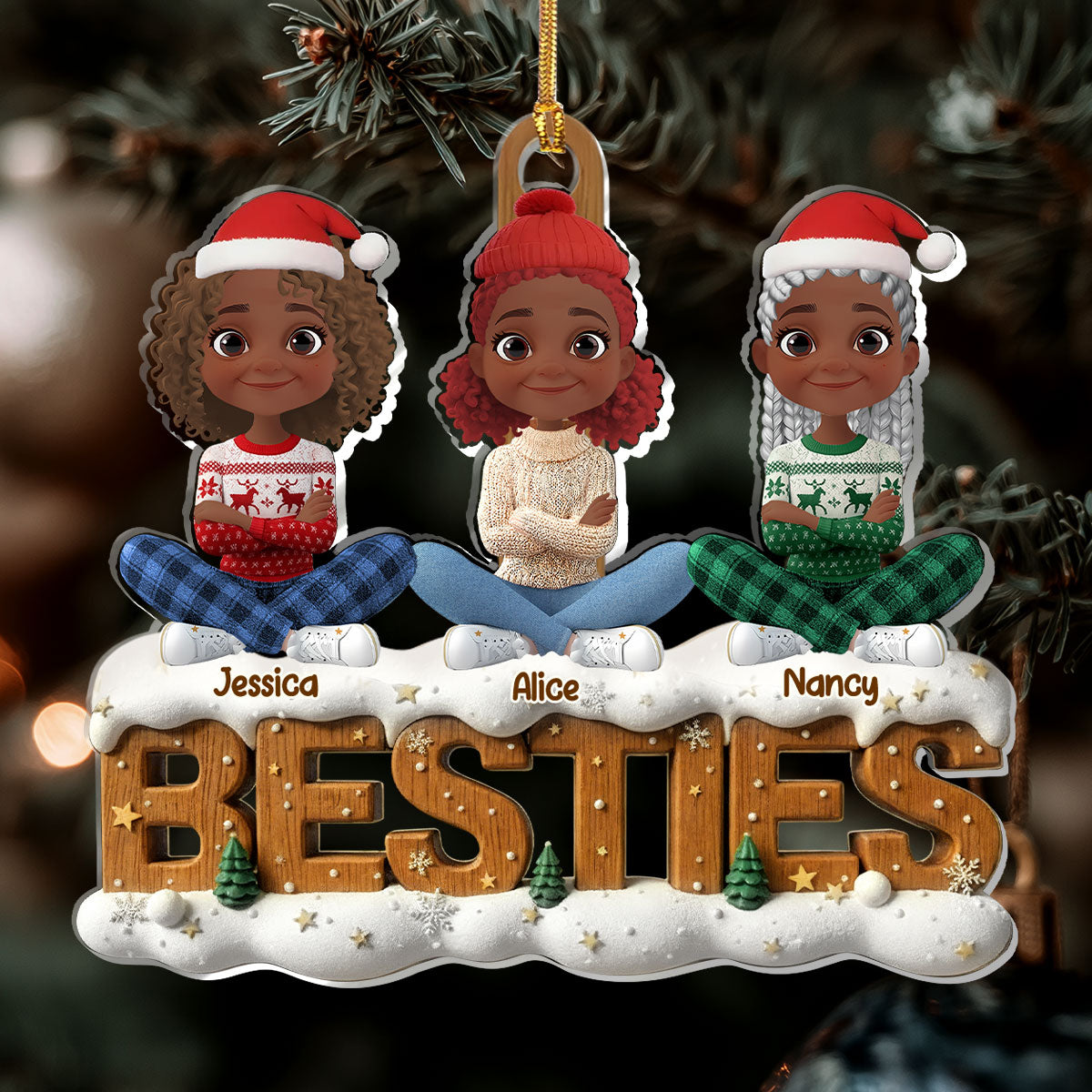 Merry Christmas - Personalized 1-Layer Acrylic Ornament