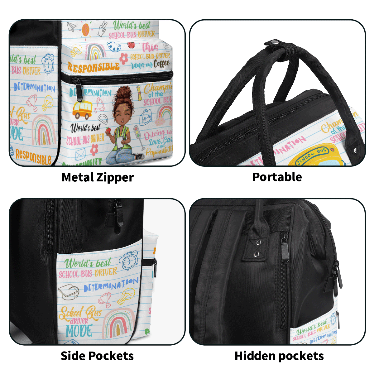 School Bus Driver - Personalized Duckbilled Backpack SBDBPLHA1564L